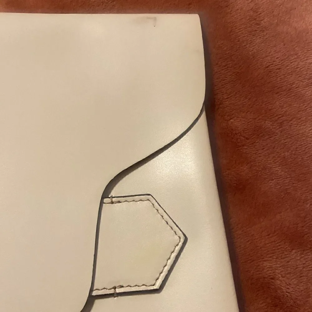 Boldrini Selleria leather envelope clutch White Vacchetta Leather